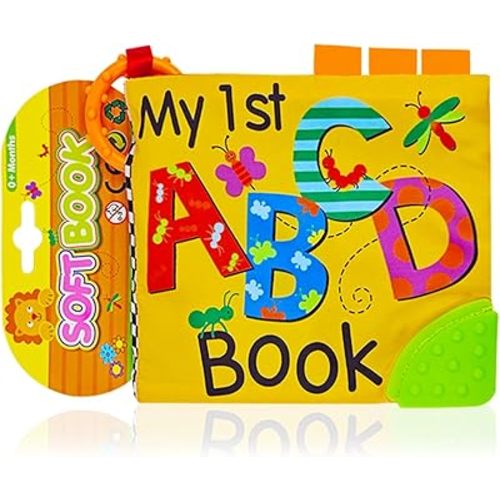ABC Book,Baby Soft Books Toys, Feel Crinkle Cloth Book for Infant Baby 0-3-6-12 Months