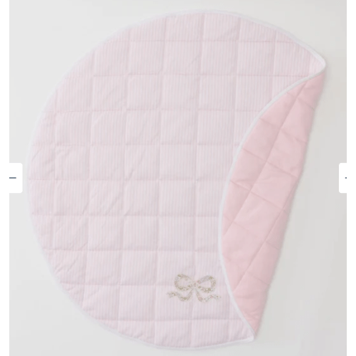 Tummy Time Mat | Liberty Bow on Pink Mat