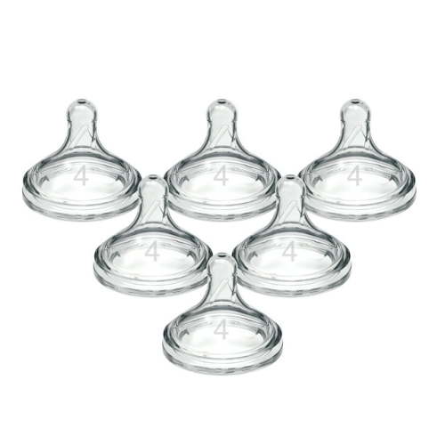 Dr. Brown's Options+ Wide-Neck Baby Bottle Nipple - Level 4, Fast Flow - 6-Pack - 9m+