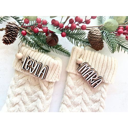 Personalized Stocking Tags, Christmas Tags, Wooden Name Tag,Christmas Stocking Tags, Custom Stocking Name Tag, Christmas Labels,Present Tags