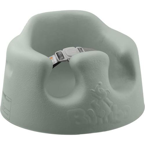 Bumbo Baby Floor Seat, Portable Infant Sit Up Activity and Eating Chair Baby Infant Soft Foam Comfortable Floor Seat with 3 Point Adjustable Harness, Cool Grey