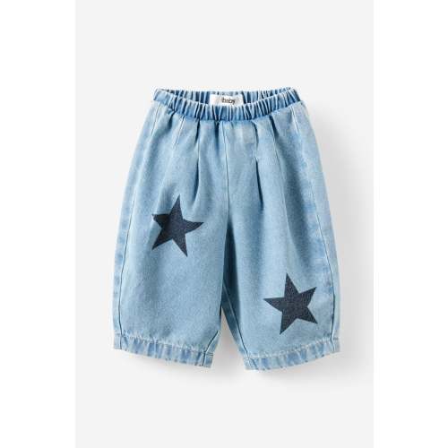 Baby Denim Barrel Jean - Color: bondi light blue wash/star 3-6 months