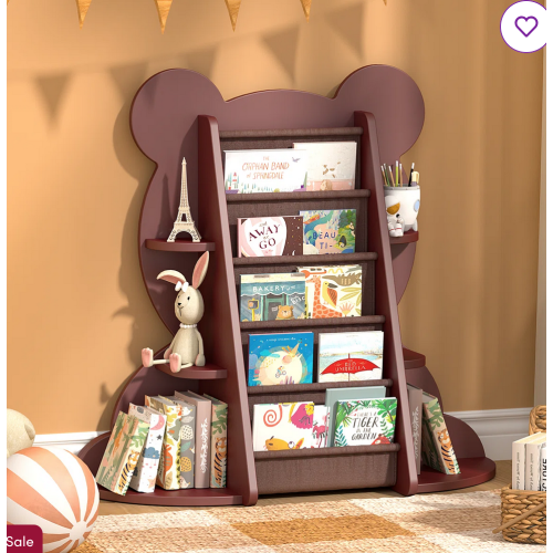 Zoomie Kids Arcel 35.4'' H X 37.8'' W X 11.8'' D Kids Bookshelf Little Bear Toddler Book Rack 5-Tier Baby Child Bookcase Toy Organizer Book Storage Wood Display Stand Shelf for Nursery Playroom Bedroom Classroom Kindergarten - Wayfair Canada