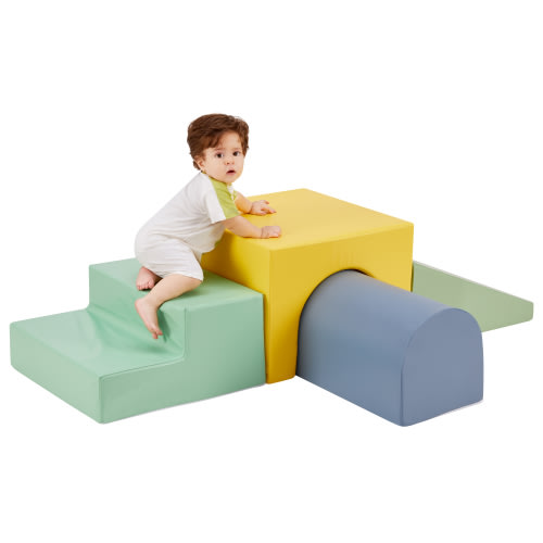 Toymate Kids' Climb & Crawl 4 Piece Soft Foam Block Activity Play Set