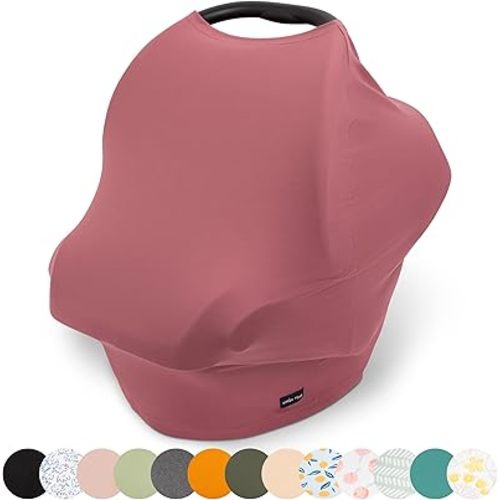 Breathable Nursing Cover Up and Car Seat Cover for Babies Simka Rose - Breastfeeding Cover for Baby Boy & Girl - Adjustable Stretchy Infant Carseat Canopy Carrier Cover for Summer - Must Have Registry