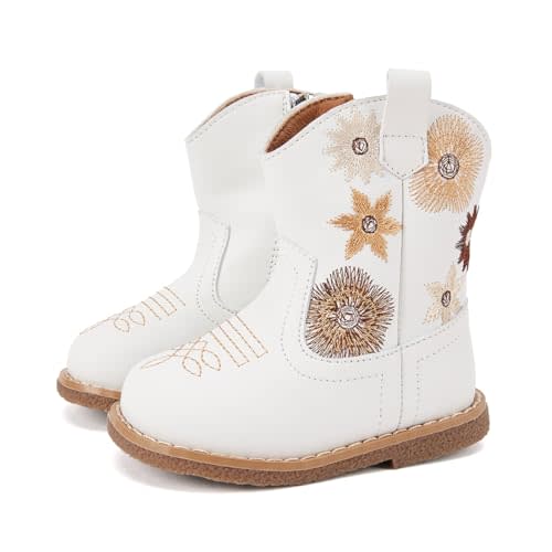 BMCiTYBM Baby Cowboy Cowgirl Boots Infant Western Shoes Boys Girls Round Toe Boots All Seasons 6-24 Months