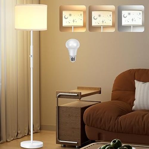 PARTPHONER Floor Lamp for Living Room Bedroom with Lampshade Stencil, 65’’ Modern Tall Lamp Simple Design Standing Lamps for Kids Room Home Office Reading