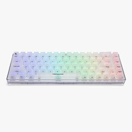 Crystal Opal Basecamp 65% Mechanical USB Wired Gaming Keyboard, Silent Glacier Switches, Programable RGB, Transparent/Translucent, Hot-Swappable, Deep Thock Creamy Sounding PC Keyboard