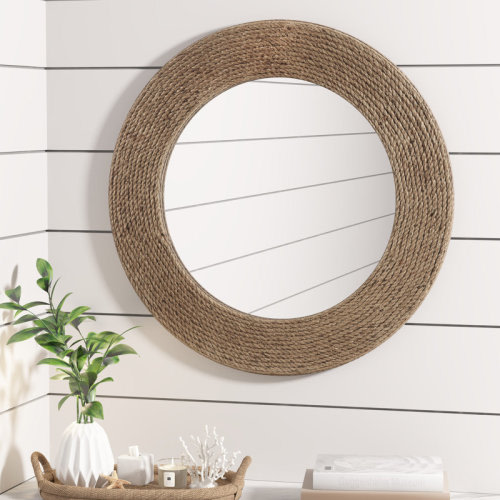 Longshore Tides Campisano 26'' Round Wall Mirror with Natural Jute Rope Frame & Reviews | Wayfair