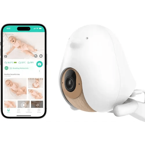 CuboAi Plus Smart Baby Monitor: Sleep Safety Alerts for Covered Face, Danger Zone & Sleep Analytics - 1080p HD Night Vision Camera, 2 Way Audio, Cry & Temperature Detection (Incl. 3 Stand Options)