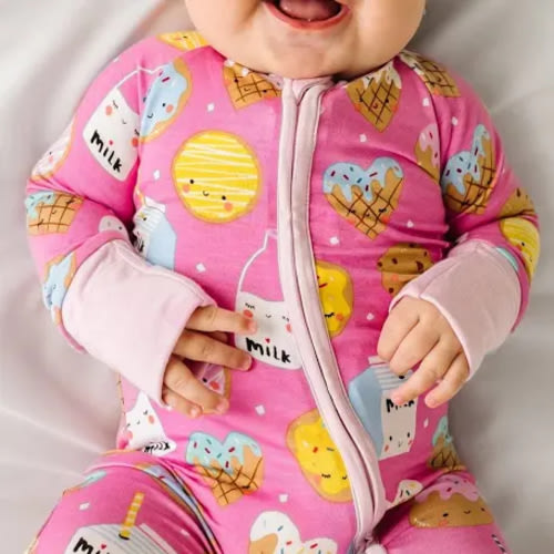 Pink Cookies & Milk Zippy - Little Sleepies