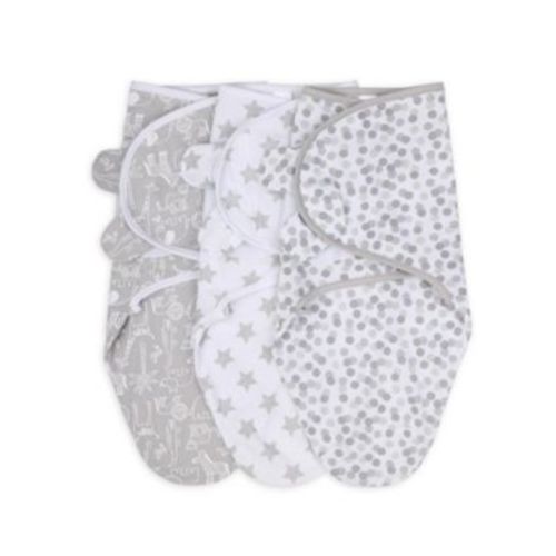 Newborn Swaddles for Baby Girls, 3 Pack Set, Pink Floral Stars