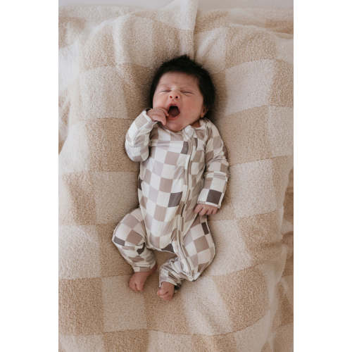 Bamboo Zip Pajamas | Into the Woods Checkerboard