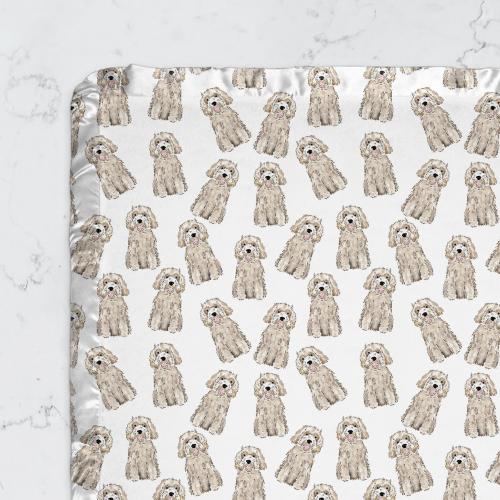 Mini Doodle Satin Trim Minky Blanket | Cavapoo Baby Blanket, Cockapoo Minky Baby Blanket, Goldendoodle Baby Shower Gift