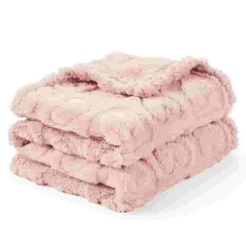 CREVENT Plush Soft Baby Blanket Receiving Blankets Heart Checkered for Girls Boys, for Infant Toddler Crib Stroller,30''×40'',Light Pink