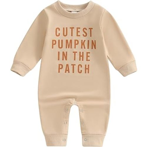 MoZiKQin Baby Halloween Outfit Boy Girl Pumpkin Patch Romper Jumpsuit Long Sleeve Playsuit Newborn Fall Winter Clothes
