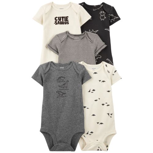 Baby 5-Pack Striped Dinosaur Short-Sleeve Bodysuits - Carter's | Carter's