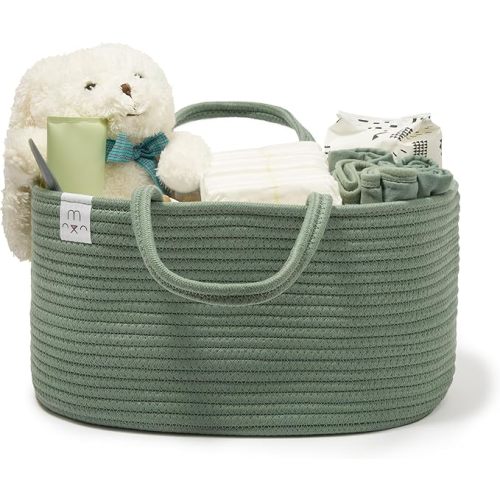 Natemia Diaper Caddy Organizer - Large, Lily Pad - Portable Rope Handles For Car Organizer - Three Compartments for Storage - Versatile Gift Bag For Baby Shower & Registry