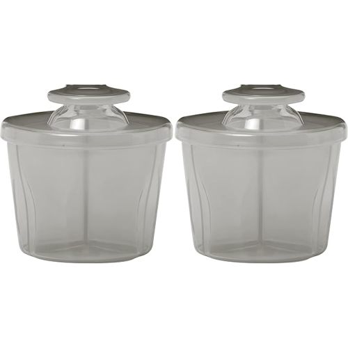 Dr. Brown's Baby Formula Dispenser with Snap-On Lid for On-The-Go Feedings,Milk Powder Dispenser for Traveling with Infant,Gray (Pack of 2)