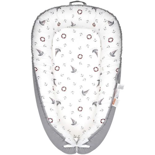 Baby Lounger - Baby Lounger for Newborn 0-24 Months, Baby Nest Breathable & 100% Cotton Cover Adjustable Portable Infant Lounger, Co Sleeper for Baby in Bed, Baby Essentials and Gifts
