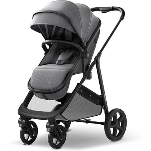 Mompush Wiz 2-in-1 Convertible Baby Stroller with Bassinet Mode - Foldable Infant Stroller to Explore More as a Family - Toddler Stroller with Reversible Stroller Seat