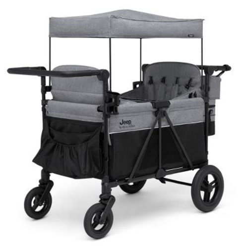 Jeep Wrangler Deluxe 4 Seater Stroller Wagon By Delta Children - Gray