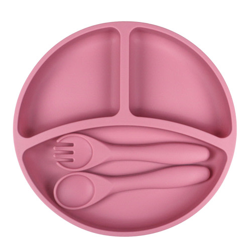 Herrklp Suction Plates for Babies & Toddlers - 100% Food Grade Silicone, Dinnerware Stays Put, Divided Design for Picky Eaters, Microwave & Dishwasher Friendly