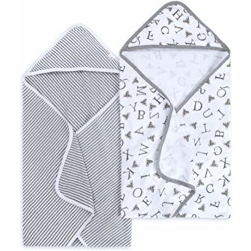 Burt's Bees Baby - Hooded Towels, Absorbent Knit Terry, Super Soft Single Ply, 100% Organic Cotton