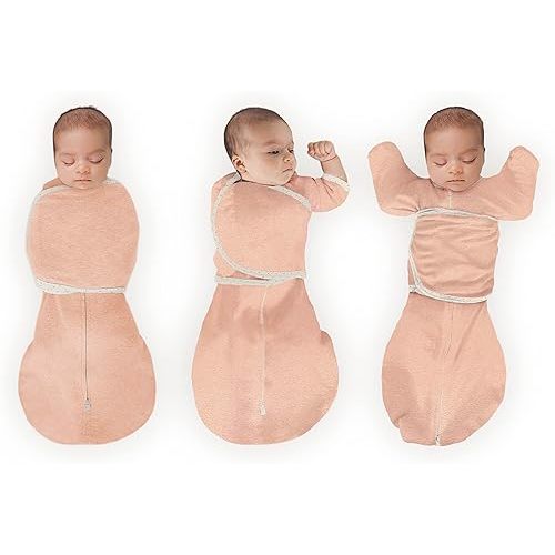 SwaddleDesigns Omni Swaddle Sack® Arms Up Half-Length Sleeves & Mitten Cuffs, Easy Swaddle Transition, Peach Blush, 0-3 Month