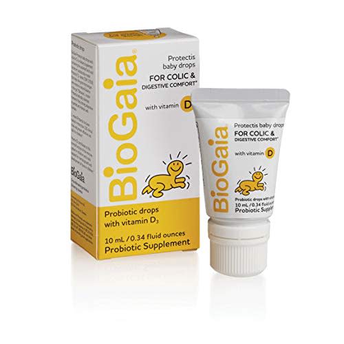 BioGaia Protectis Baby Probiotic Drops | Colic & Gas Relief + Vitamin D | Safe for Newborns | Ease Crying, Fussing, Colic, Gas, Spit-ups & Constipation | No Dairy, Soy & Gluten | 50 Day Supply | 10mL