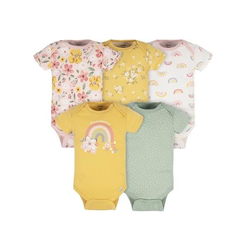 Gerber baby-girls 5-pack Short Sleeve Variety Onesies Bodysuits