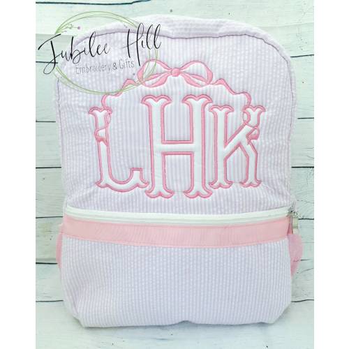 Customizable Appliquéd Initial Backpack/ Diaper Bag