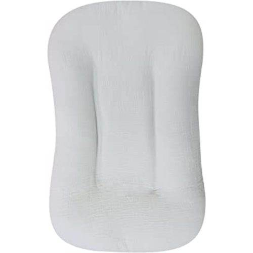 Hooyax Muslin Baby Lounger Cover Soft Organic Cotton Slipcover Fits Newborn Lounger for Baby Boys and Girls (light gray)