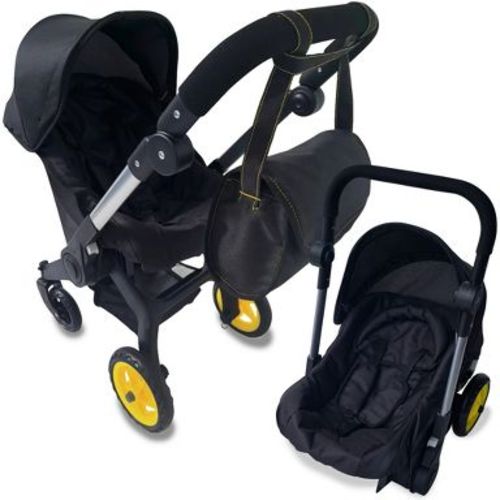 Baby Doll Car Seat Stroller Combo - Convertible 2 in 1 Doll Stroller and Car Seat for Kids with Adjustable Handle for Girls