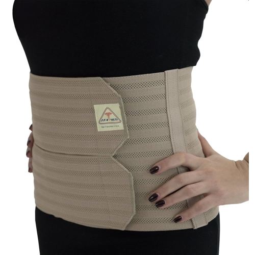 ITA-MED 9" Wide Breathable Abdominal Binder for Women, Ideal Wrap for Postpartum, C-Section, and Post Surgery Recovery, Body-Shaping Effect, Made in USA, Beige, Medium
