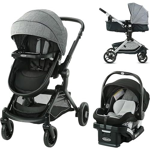 Graco Modes Nest Travel System, 3-in-1 Baby Stroller and Car Seat Combo with SnugRide SnugLock 35 Elite Infant Car Seat, Rear-Facing from 1.8-16 kg (4-35 lb), Nico