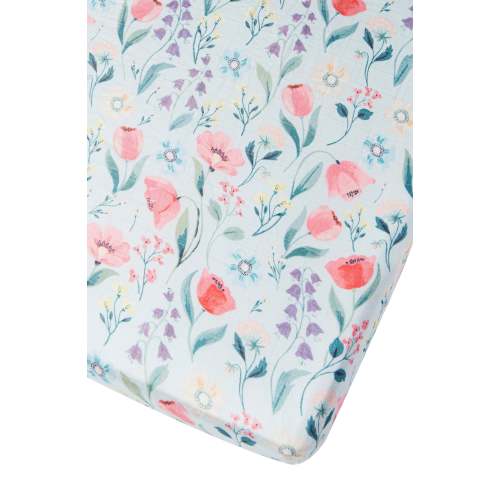 Muslin Fitted Crib Sheet - Bluebell