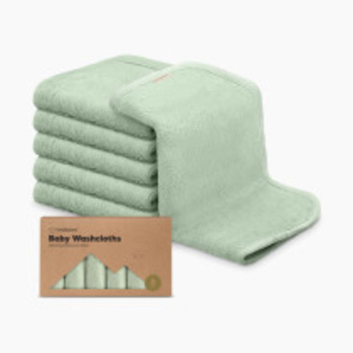 KeaBabies Deluxe Baby Bamboo Viscose Washcloths (6 Pack) - Pistachio, 6