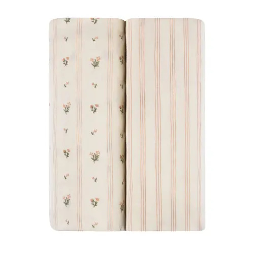 Ely's & Co Breathable Crib Sheet Set - Linear Floral