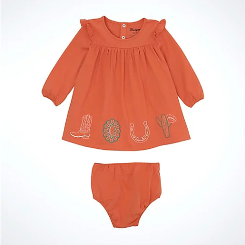 Little Girl's Western Print Trapeze Dress