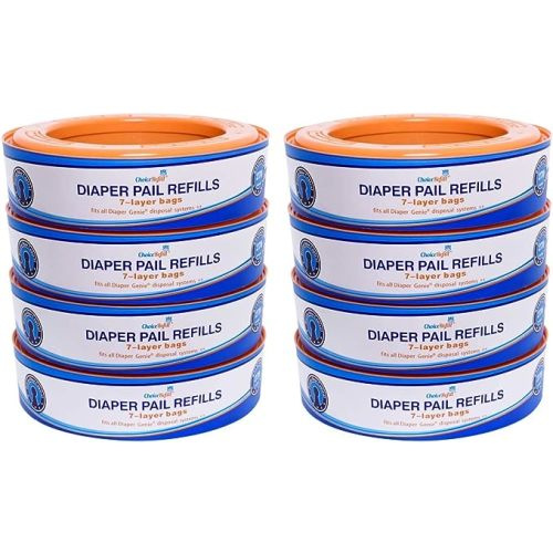 ChoiceRefill Compatible with Diaper Genie Pails, 8-Pack, 2160 count - 8 Count (Pack of 1)