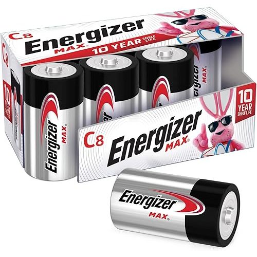 Energizer MAX C Batteries, Premium Alkaline C Cell Batteries (8 Battery Count)