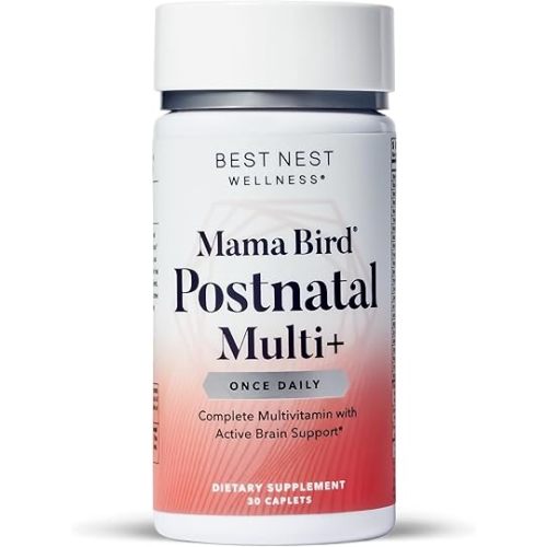 Best Nest Wellness Mama Bird Postnatal Vitamins for Breastfeeding and Postpartum, Whole Food Organic Blend, Methylated Vitamins, Vegan, Once Daily, 30 Ct