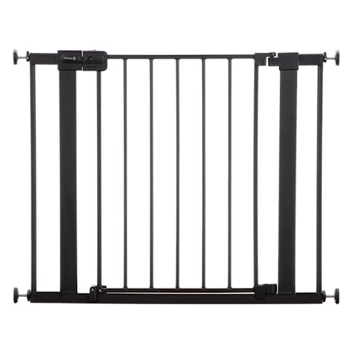 Safety 1st Easy Install Baby Gates for Doorways, Auto-Close Pressure-Mounted Magnetic Latch Gate, Indoor Dog Gates, No Drilling, Fits 29" - 38", Black