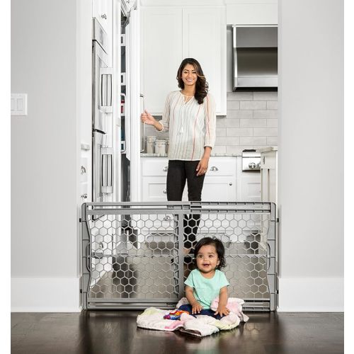 Regalo Easy Step 38.5-Inch Wide Walk Thru Baby Gate, Includes 6-Inch Extension Kit, Pressure Mount Kit, Wall Cups