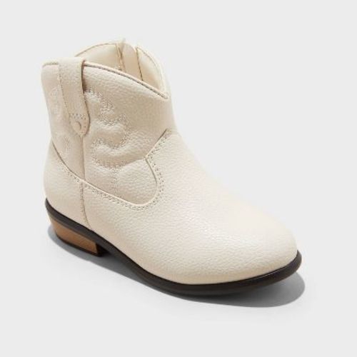 Toddler Girls' Addie Western Boots - Cat & Jack™ Cream 6t