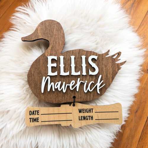 Birth stats sign, Baby name announcement sign with birth stats, newborn name sign, duck hunting baby decor, baby stats, hospital name sign