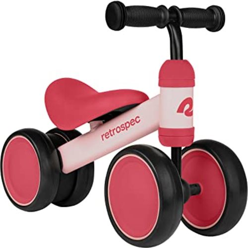 Retrospec Cricket Baby Walker 4-Wheel Balance Bike for Ages 12-24 Months Toddlers | First Birthday Gift - Toddler Bicycle Toy for 1 Year Old’s - Ride On Toys for Boys & Girls