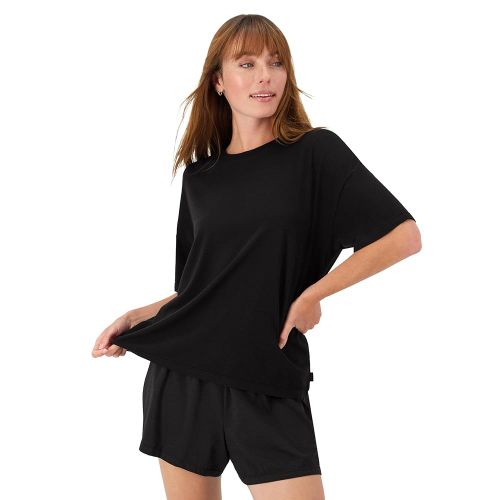 Hanes Women's Originals 2 Piece Lounge, Comfywear Supersoft Boxy T-Shirt & Sleep Shorts Loungewear Set