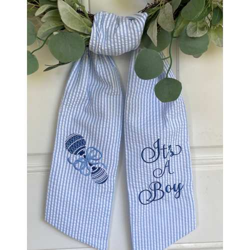 Wreath Sash, Its A Boy Wreath Sash, door wreath sash, birth wreath sash, baby gift, baby shower gift